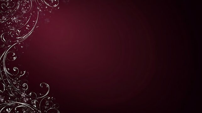 Elegant floral border on maroon background