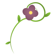 Curled stem with flower. Vector