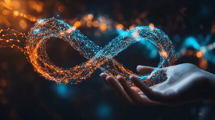 Infinity Symbol Emerging from Hand, Representing Limitless Potential