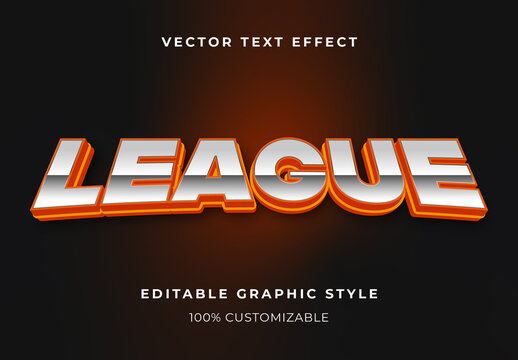 Orange And Chrome Bold Font Sports Style Text Effect