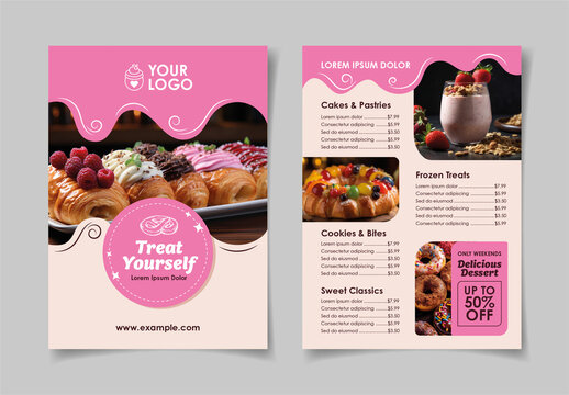 Pink And Beige Modern Sweet Bakery Menu Layout