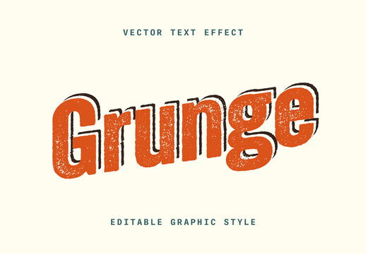 Orange Vintage Grunge Font Rough Texture Text Effect