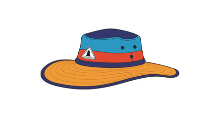 Colorful Bucket Hat with Tree Logo Orange Brim and Blue Accents