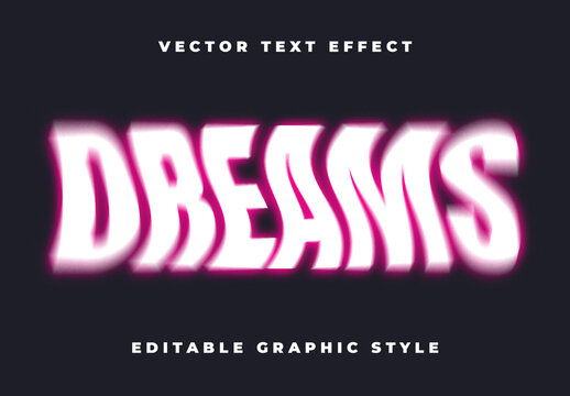 White And Purple Font Blur Distorted Glitch Text Effect