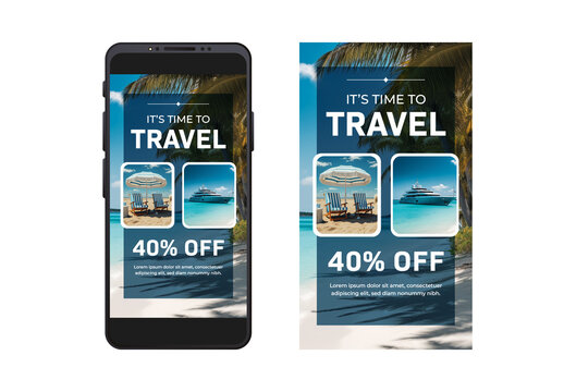 White And Blue Travel Agency Tropical Summer Template