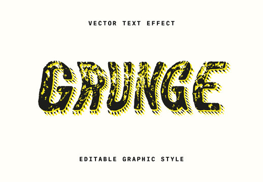 Yellow And Black Font Rough Grunge Vintage Text Effect