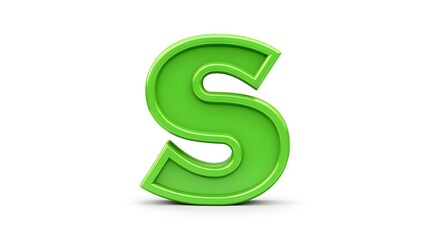 Professional realistic Green Dollar and Peso sign S symbol on white background