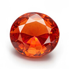 a spessartine garnet isolated on solid white background