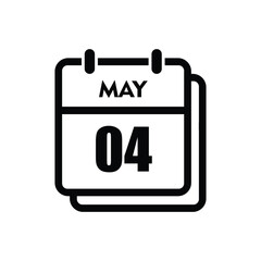 calender icon, 04 may icon with white background