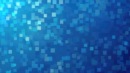 Abstract blue squares pattern with glowing digital effects. Futuristic background for technology design. Background image of glowing cube floating in blue background. Technology innovation. AIG51.