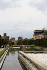View of atomic bomb dome from the park