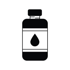 water bottle glyph icon with white background vector stock illustration