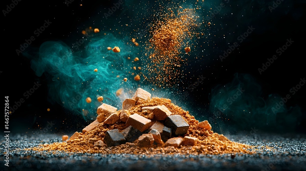 Poster a futuristic image depicting an advanced system examining and analyzing various rare earth minerals 