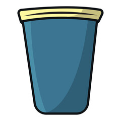 Blue paper drink cup. Vector