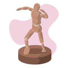 Wooden mannequin pose. Vector
