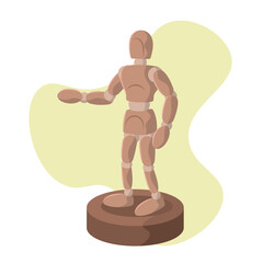 Wooden mannequin pose. Vector