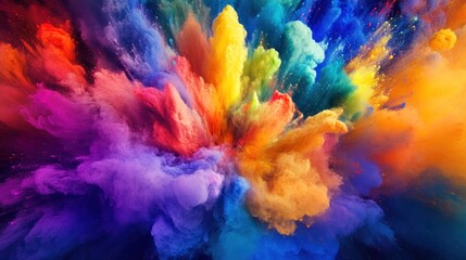 Colorful explosion of vibrant pigments in motion.