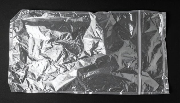 White plastic bag isolated on black background