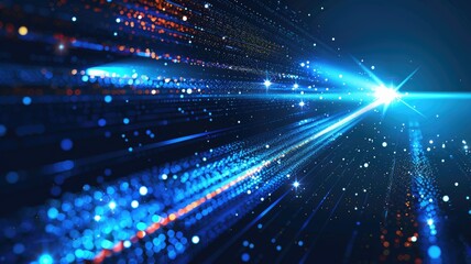 Obraz premium Wonderful picture of colorful light sparkling particles scattered across space background, create abstract bokeh effect perfect for designs that aim to evoke a sense of energetic and fantasy. AIG53.