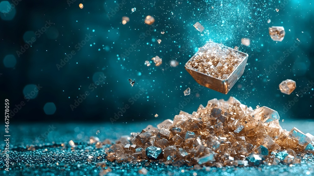 Poster Close up shot of a mesmerizing crystal structure with a soft focus ethereal background creating a sense of wonder and scientific