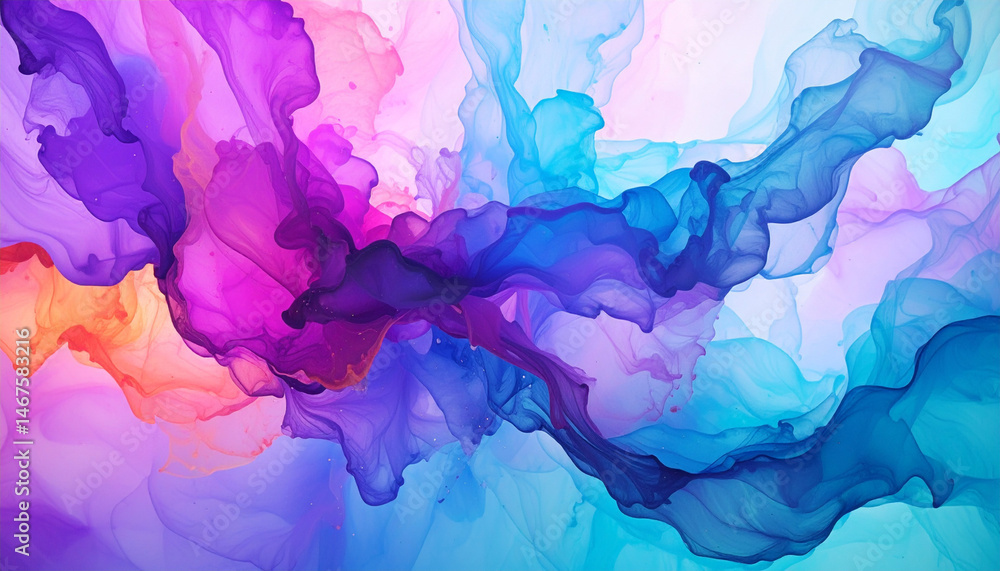 Poster dynamic abstract art display digital canvas fluid motion colorful swirls aesthetic experience