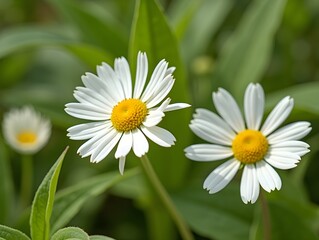 Obraz premium Summer Flower and Green Leaf Combination