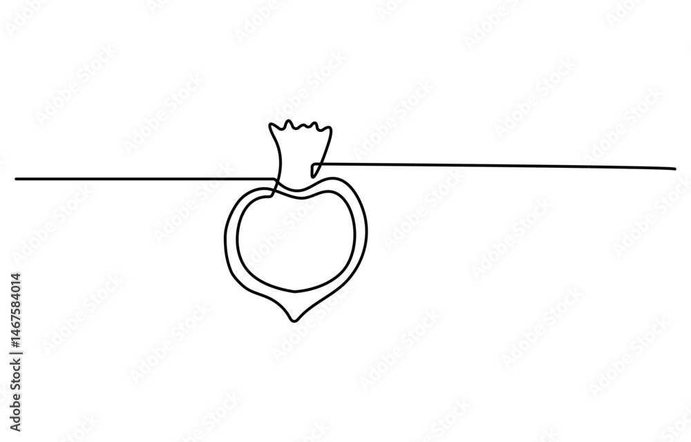 Aufkleber continuous one line drawing of beetroot vegetable. beetroot single line art vector illustration. edi