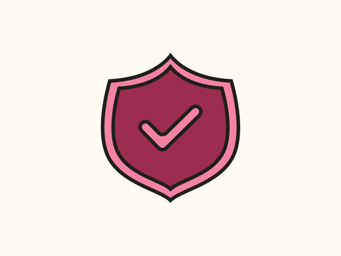 Flat style protect icon showing a shield symbol