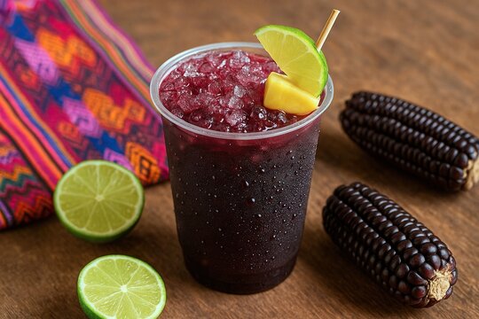 Purple Corn Chicha Morada Slushie with Lime & Pineapple