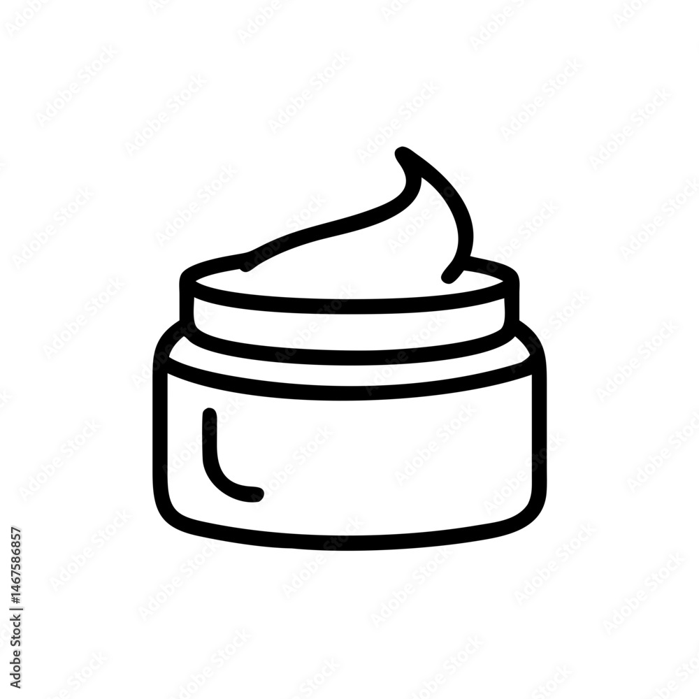 Poster opened jar with cream on transparent background for web and graphic design