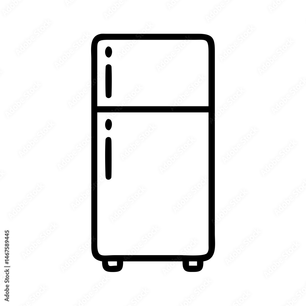 Poster refrigerator with side handle on transparent background for web and graphic design