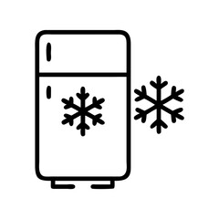 refrigerator with snowflake icon frost freezer system on transparent background for web and graphic design