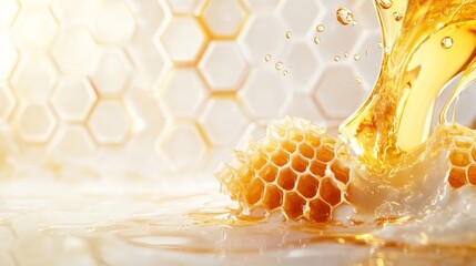 Honey and honeycomb background