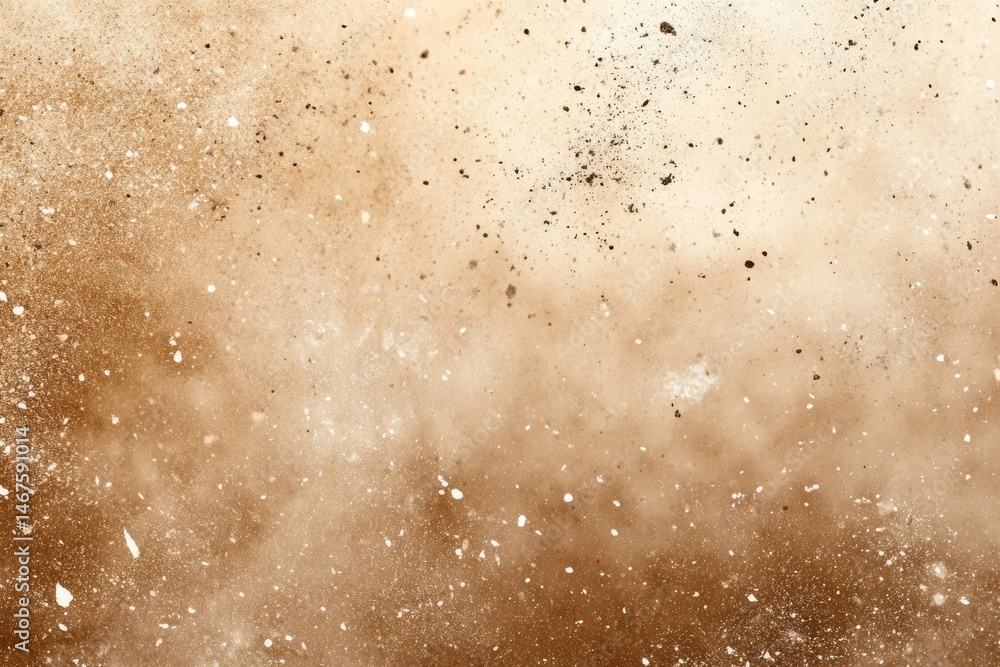 Poster dusty explosion with particles on background
