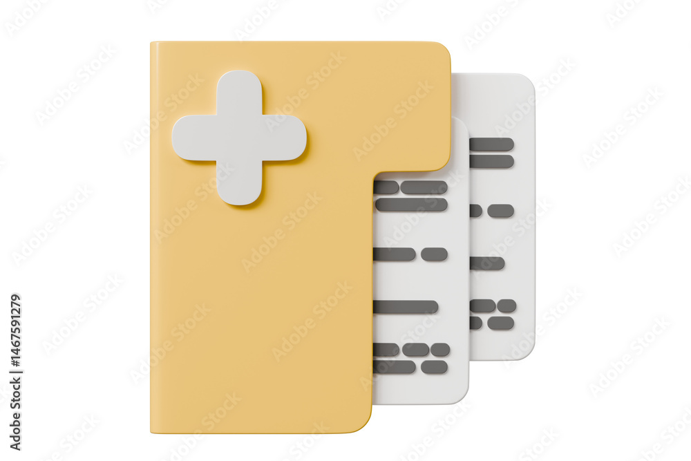 Fototapete 3d folder new icon symbol. minimal cartoon new folder icon concept. add new document to the folder c