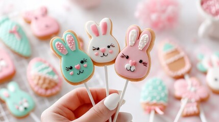 Gingerbread cookies with icing for Easter