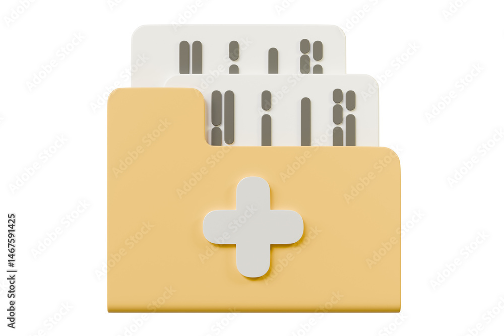Fototapete 3d folder new icon symbol. minimal cartoon new folder icon concept. add new document to the folder c