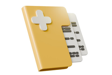 3d Folder new icon symbol. Minimal cartoon New Folder icon concept. Add new document to the folder concept. file add new folder data concept. office archive concept. business file new. 3d render.