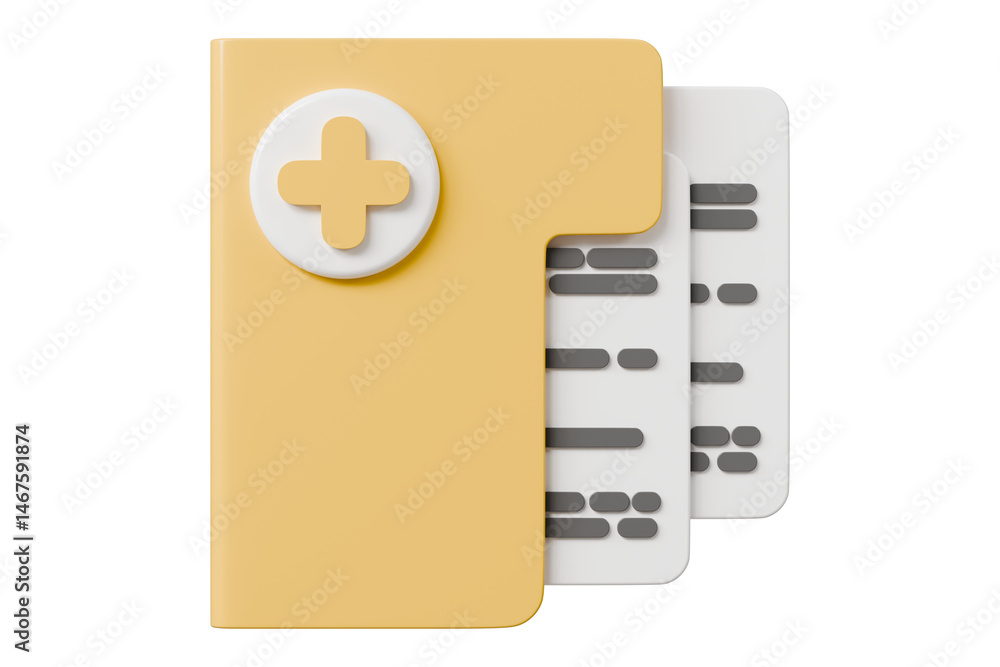 Fototapete 3d folder new icon symbol. minimal cartoon new folder icon concept. add new document to the folder c