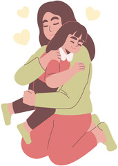 Mother Hugging Daughter