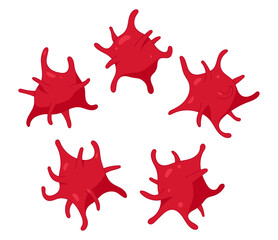 Set of Platelet cells. Vector illustration isolated on white background. Thrombocyte	