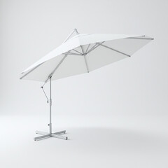 White Patio Umbrella with Tilting Function