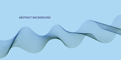 Light Blue Abstract 3D Wave Background with Modern Flow and Minimal Design