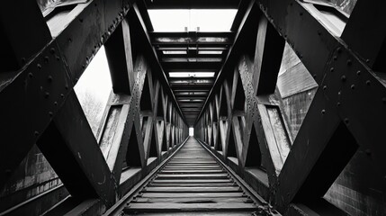Metal bridge walkway