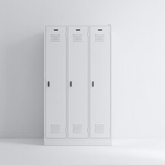 White Three-Door Metal Locker Unit