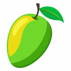 Vector illustration of a green mango