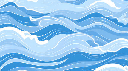 Serene blue background with contrasting sea waves, perfect for wall decor and design projects