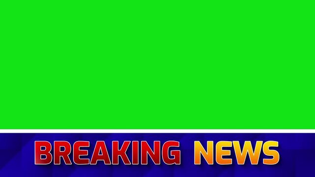 Breaking News 4K Background Animation with Green Screen for footage. Modern news concept backdrop	