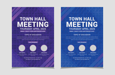 Town Hall Meeting Flyer Templates, vector illustration eps 10