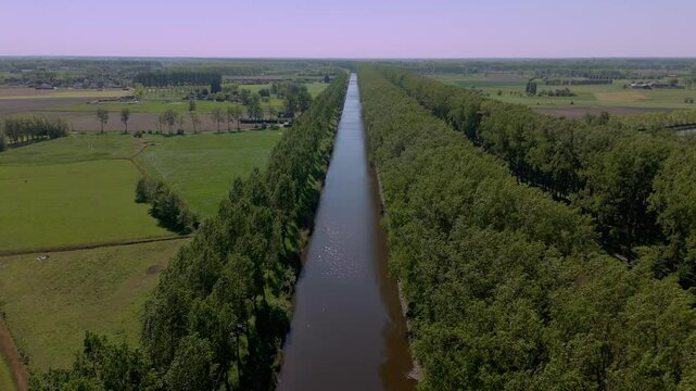 Aerial Shot of Leopold Canal Surrounded by Trees